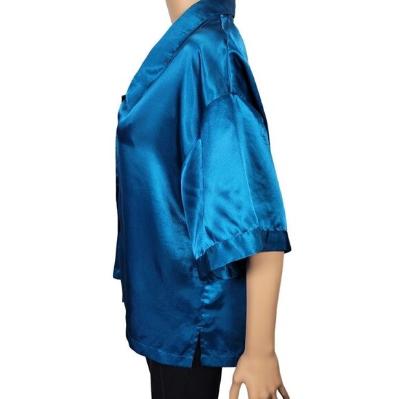 Victoria's Secret Women's Vintage Gold Label Satin/Polyester Button Up Size L - Picture 7 of 12